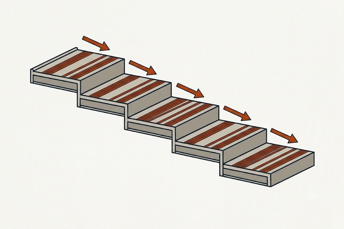 The load after each improvement